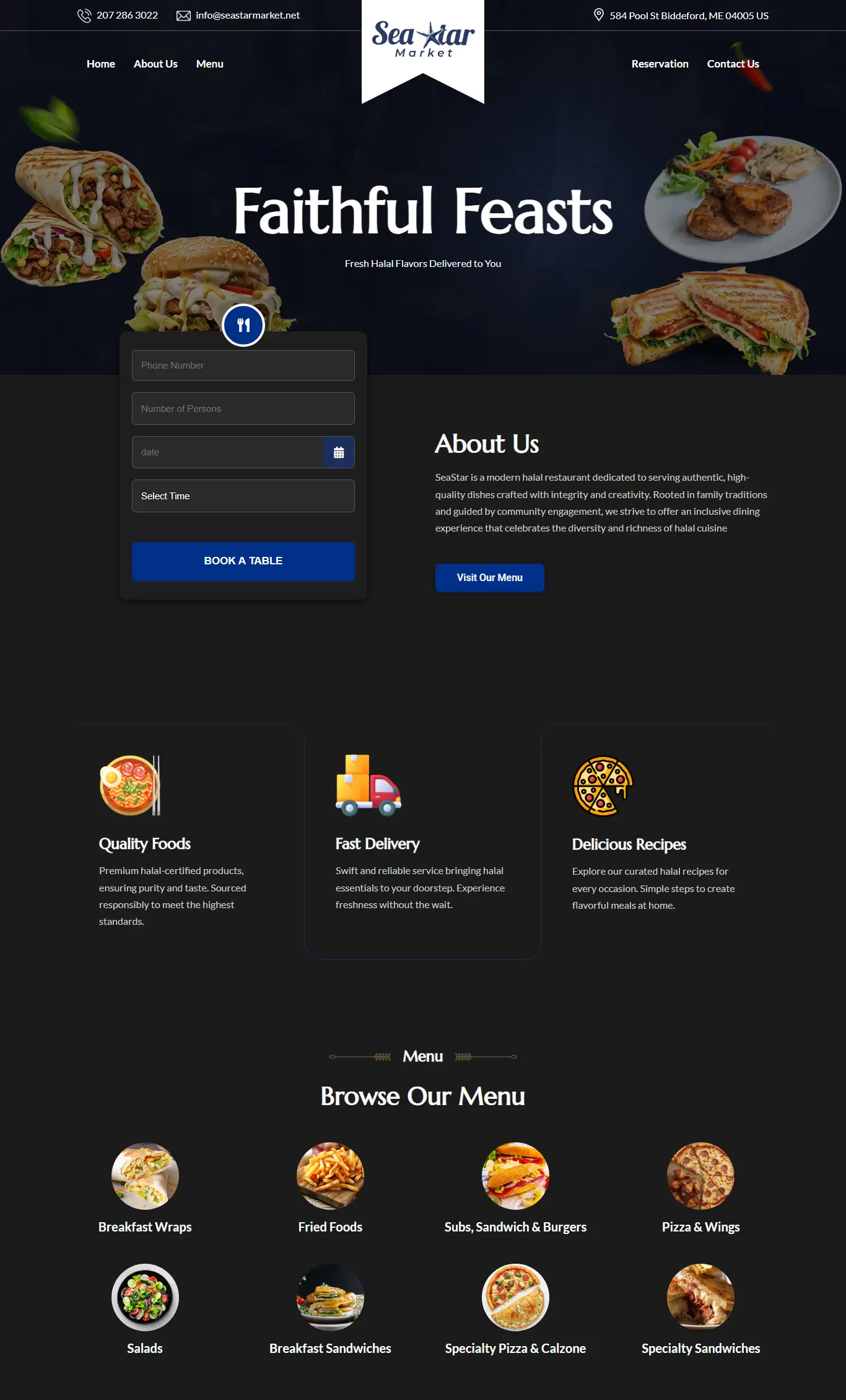 Sea Star Market website homepage designed by CoPixels Media