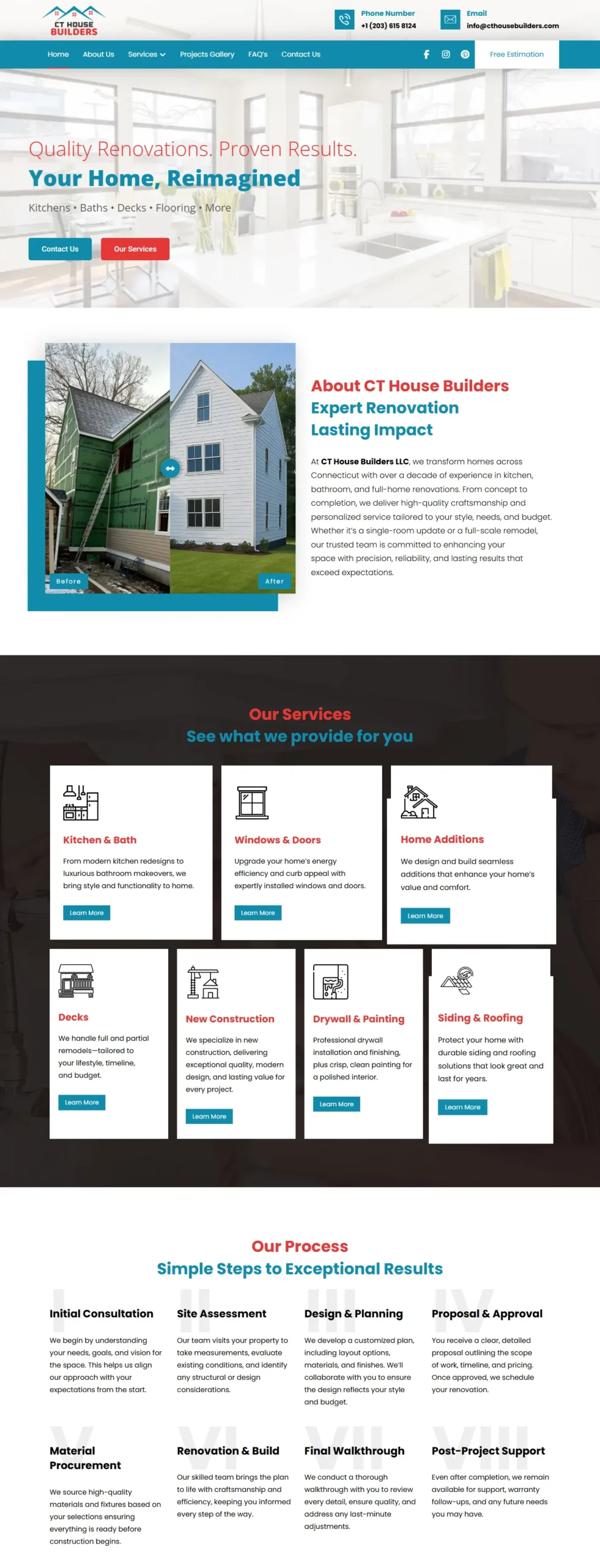 CT House Builders website homepage designed by CoPixels Media