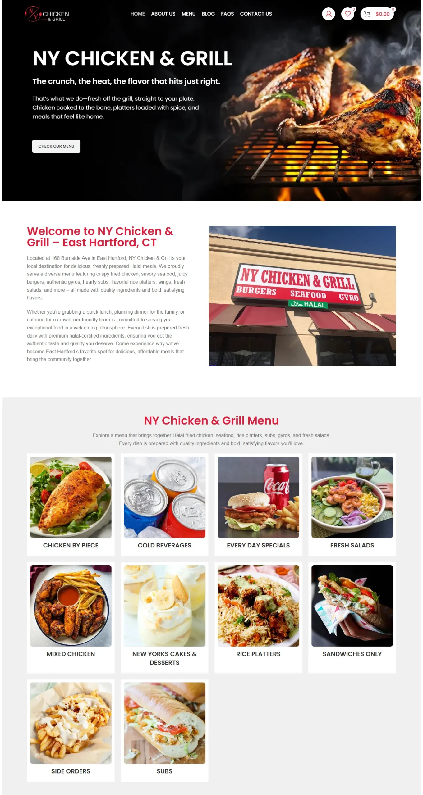 NY Chicken & Grill website homepage designed by CoPixels Media