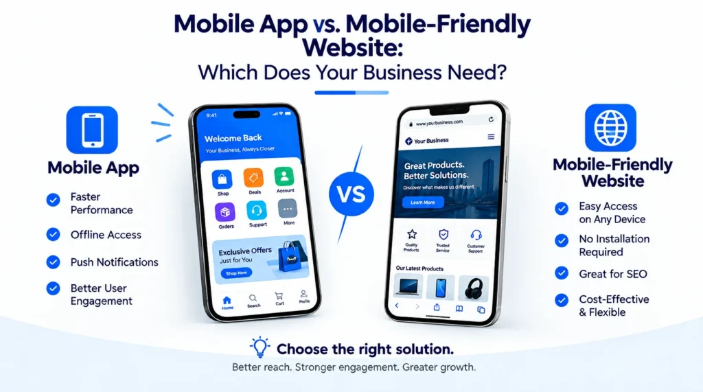 Mobile app vs mobile friendly website