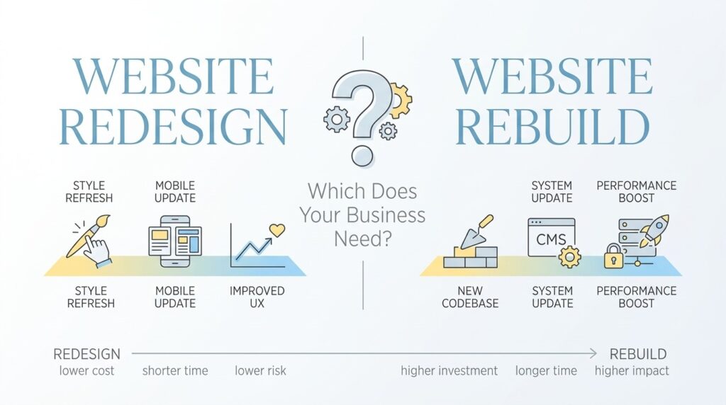 Website redesign vs website rebuild